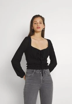 Nly by Nelly SHEER TIE - T-shirt à manches longues Prix Jamais Vus t-shirts et tops col en v profond femme