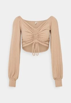 Prix Sympa Nly by Nelly LUXURIOUS DRAWSTRING - T-shirt à manches longues t-shirts et tops col en v profond femme