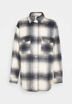 Prix Bradés Nly by Nelly LONG CHECK SHIRT - Chemisier chemises et blouses col chemise femme