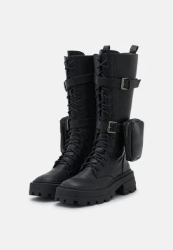 En Remise Nly by Nelly BAD TO THE BONE BOOTS - Bottes à lacets carré femme -Nly by Nelly boutique 68635a45cff24a499316a83ed55b0fda