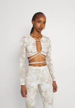 Nly by Nelly TIED UP - T-shirt à manches longues Bonne Qualité t-shirts et tops col en v profond femme