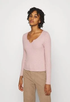 Un Tarif Préférentiel Nly by Nelly V DETAIL - T-shirt à manches longues t-shirts et tops col en v profond femme