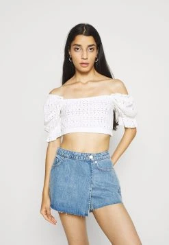 Qualité Garantie Nly by Nelly EMBROIDERED CROPPED - Blouse chemises et blouses carmen femme